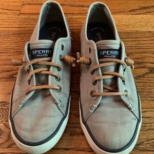 Sperry Women’s Light Gray Canvas Boat Shoes